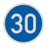 Vorschriftszeichen 275-30 - Vorgeschriebene Mindestgeschwindigkeit 30 km/h