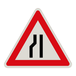 Verkehrszeichen 121-20 - Einseitig (links) verengte Fahrbahn