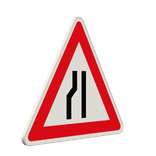 Verkehrszeichen 121-20 - Einseitig (links) verengte Fahrbahn