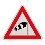 Verkehrszeichen 117-10 - Seitenwind von rechts