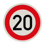 Verkehrszeichen 274-20 - Zulässige Höchstgeschwindigkeit 20 km/h