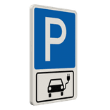 Parkplatzschild fur elektroauto - reflektierend