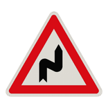 Gefahrzeichen 105-20 - Doppelkurve (zunächst rechts)