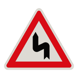 Verkehrszeichen 105-10 - Doppelkurve (zunächst links)