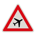 Gefahrzeichen 101-20 - Flugbetrieb, Aufstellung links