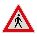 Verkehrszeichen 133-20 - Fußgänger! Aufstellung links