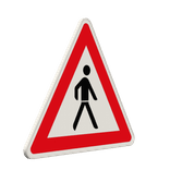 Verkehrszeichen 133-20 - Fußgänger! Aufstellung links