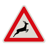 Verkehrszeichen 142-20 - Wildwechsel! Aufstellung links