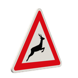 Verkehrszeichen 142-20 - Wildwechsel! Aufstellung links