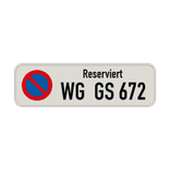 Parkplatzschild kennzeichen reserviert - reflektierend