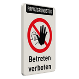 Privatgrundstück Betreten verboten Schild mit Symbol kein Zutritt