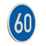 Vorschriftszeichen 275-60 - Vorgeschriebene Mindestgeschwindigkeit 60 km/h