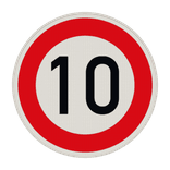 Vorschriftszeichen 274-10 - Zulässige Höchstgeschwindigkeit 10 km/h
