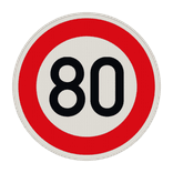 Verkehrszeichen 274-80 - Zulässige Höchstgeschwindigkeit 80 km/h