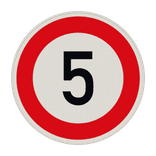 Verkehrszeichen 274-5 - Zulässige Höchstgeschwindigkeit 5 km/h