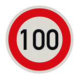 Vorschriftszeichen 274-100 - Zulässige Höchstgeschwindigkeit 100 km/h