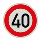 Verkehrszeichen 274-40 - Zulässige Höchstgeschwindigkeit 40 km/h