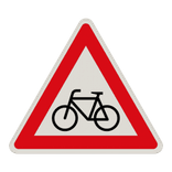 Gefahrzeichen 138-10 - Radfahrer / Radverkehr! Aufstellung rechts