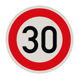 Vorschriftszeichen 274-30 - Zulässige Höchstgeschwindigkeit 30 km/h