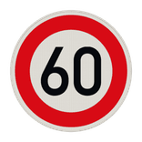 Verkehrszeichen 274-60 - Zulässige Höchstgeschwindigkeit 60 km/h