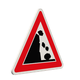 Verkehrszeichen 101-25 - Steinschlag, Aufstellung links