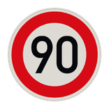 Verkehrszeichen 274-90 - Zulässige Höchstgeschwindigkeit 90 km/h