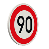 Verkehrszeichen 274-90 - Zulässige Höchstgeschwindigkeit 90 km/h