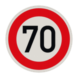 Verkehrszeichen 274-70 - Zulässige Höchstgeschwindigkeit 70 km/h