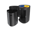 Buiten afvalbak met afvalscheiding 3x60 liter - Type Roma 180