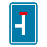 Verkeersbord SB250 F45L - Doodlopende weg, linkse doorgang