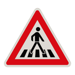 Verkehrszeichen 101-21 - Fußgängerüberweg, Aufstellung links