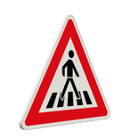Gefahrzeichen 101-21 - Fußgängerüberweg, Aufstellung links