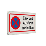 Hinweisschild Einfahrt und Ausfahrt freihalten - reflektierend
