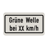Verkehrszusatzeichen 1012-34 - Grüne Welle bei XX km/h