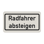 Verkehrszusatzeichen 1012-32 - Radfahrer absteigen