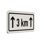 Verkehrszusatzeichen 1001-31 - Auf ... km (kilometer)