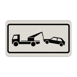 Verkehrsschild mit Symbol Widerrechtlich geparkte Fahrzeuge werden kostenpflichtig abgeschleppt