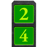 Poteau de numéro de maison à deux plaques vertes fluo réfléchissantes