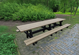 Grote picknicktafel 3 meter XL - type Oslo - Bicolor