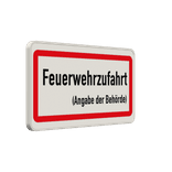 Feuerwehrschilder - Feuerwehrzufahrt mit Angabe der Behörde nach DIN 4066