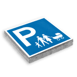 Dalle de signalisation 300 x 300 mm – Place pour familles nombreuses
