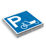 Parkeertegel 300x300mm - Aanduiding parkeerplaats bakfietsen
