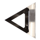 Panneau de signalisation 3D triangulaire vierge en aluminium avec étriers - 400x400 ou 700x700 mm