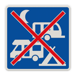 Verkeersbord - kamperen verboden - reflecterend