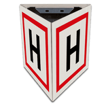 Bluswaterhydrant bord 3-HOEK met montagebeugels - reflecterend
