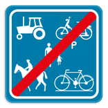 Verkeersbord SB250 F101c - Einde voorbehouden weg