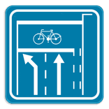 Verkeersbord SB250 F14 - Opstelvak voor fietsers en bromfietsen