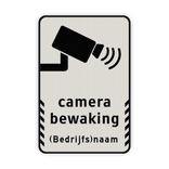 Standaard bord camerabewaking met bedrijfsnaam