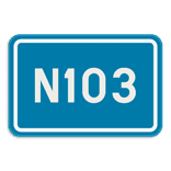 Verkeersbord SB250 F23a - Nummer van een gewone weg