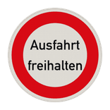 Verbotsschild - Ausfahrt freihalten